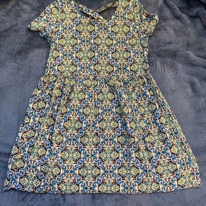 Vintage print mini dress